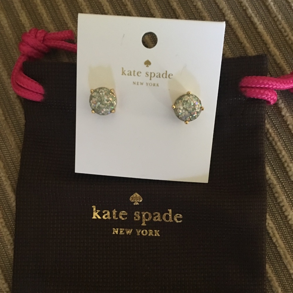 Kate Spade Glittery White Earrings